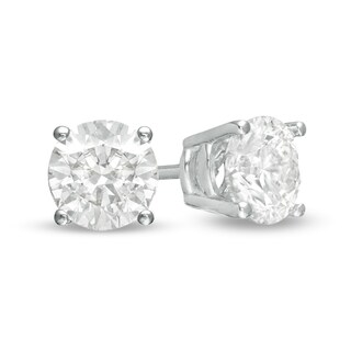 1.00 CT. T.W. Diamond Solitaire Stud Earrings in 10K White Gold