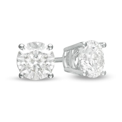 1.00 CT. T.W. Diamond Solitaire Stud Earrings in 10K White Gold