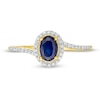 Thumbnail Image 3 of Oval Blue Sapphire and 0.12 CT. T.W. Diamond Frame Bypass Ring in 10K Gold