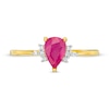 Pear-Shaped Ruby and 0.04 CT. T.W. Diamond Ring in 10K Gold