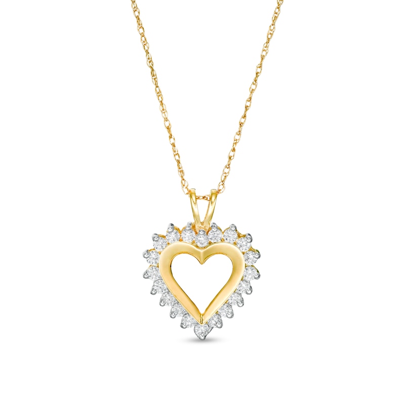 0.25 CT. T.W. Diamond Heart Pendant in 10K Gold