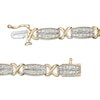 CT. T.W. Diamond Double Row "X" Alternating Bracelet in 10K Gold