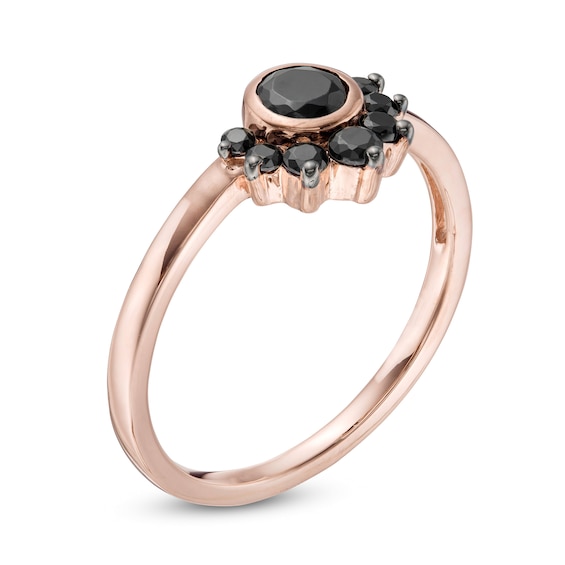 0.37 CT. T.W. Black Diamond Tiara Ring in 10K Rose Gold