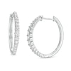 1.00 CT. T.W. Diamond Graduated Hoop Earrings in 10K White Gold