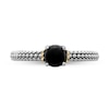 Thumbnail Image 1 of Stackable Expressions™ 5.0mm Onyx Oxidized Beaded Shank Ring in Sterling Silver and 14K Gold