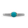 Thumbnail Image 1 of Stackable Expressions™ 5.0mm Turquoise Oxidized Ring in Sterling Silver and 14K Gold