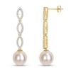 10.0-10.5mm South Sea Cultured Pearl and 0.48 CT. T.W. Diamond Marquise Link Drop Earrings in 14K Gold