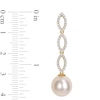 10.0-10.5mm South Sea Cultured Pearl and 0.48 CT. T.W. Diamond Marquise Link Drop Earrings in 14K Gold