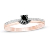 Thumbnail Image 0 of 0.23 CT. T.W. Enhanced Black and White Diamond Promise Ring in 10K Rose Gold