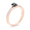 0.23 CT. T.W. Enhanced Black and White Diamond Promise Ring in 10K Rose Gold