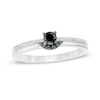 Thumbnail Image 0 of 0.23 CT. T.W. Enhanced Black and White Diamond Promise Ring in 10K White Gold