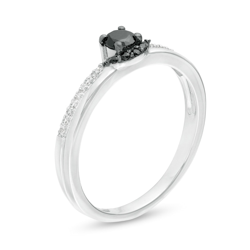 0.23 CT. T.W. Enhanced Black and White Diamond Promise Ring in 10K White Gold|Peoples Jewellers