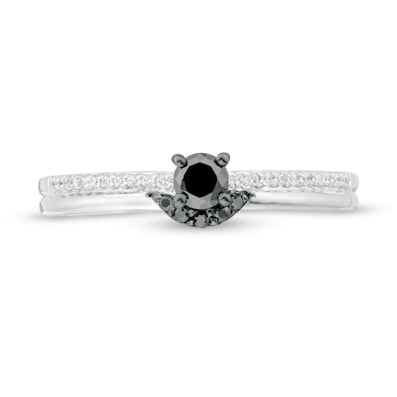 0.23 CT. T.W. Enhanced Black and White Diamond Promise Ring in 10K White Gold|Peoples Jewellers