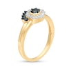 Thumbnail Image 3 of 0.29 CT. T.W. Enhanced Black and White Diamond Hexagonal Frame Tiara Ring in 10K Gold