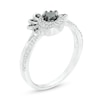 Thumbnail Image 2 of 0.29 CT. T.W. Enhanced Black and White Diamond Frame Petal Ring in 10K White Gold