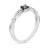 Thumbnail Image 2 of 0.23 CT. T.W. Enhanced Black and White Diamond Alternating Marquise Promise Ring in 10K White Gold