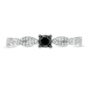 Thumbnail Image 3 of 0.23 CT. T.W. Enhanced Black and White Diamond Alternating Marquise Promise Ring in 10K White Gold