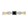 Thumbnail Image 3 of 0.23 CT. T.W. Enhanced Black and White Diamond Alternating Marquise Promise Ring in 10K Gold