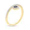 0.145 CT. T.W. Enhanced Black and White Composite Diamond Pear-Shaped Frame Promise Ring in 10K Gold