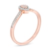Thumbnail Image 2 of 0.115 CT. T.W. Composite Diamond Pear-Shaped Frame Chevron Promise Ring in 10K Rose Gold