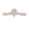 Thumbnail Image 3 of 0.115 CT. T.W. Composite Diamond Pear-Shaped Frame Chevron Promise Ring in 10K Rose Gold