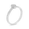 Thumbnail Image 2 of 0.115 CT. T.W. Composite Diamond Pear-Shaped Frame Chevron Promise Ring in 10K White Gold