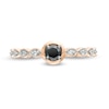 Thumbnail Image 3 of 0.23 CT. T.W. Enhanced Black and White Diamond Art Deco Promise Ring in 10K Rose Gold