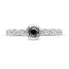 Thumbnail Image 3 of 0.23 CT. T.W. Enhanced Black and White Diamond Art Deco Promise Ring in 10K White Gold