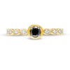 Thumbnail Image 4 of 0.23 CT. T.W. Enhanced Black and White Diamond Art Deco Promise Ring in 10K Gold