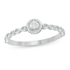 Thumbnail Image 0 of 0.085 CT. Diamond Rope Frame Infinity Shank Solitaire Promise Ring in 10K White Gold