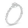 0.085 CT. Diamond Rope Frame Infinity Shank Solitaire Promise Ring in 10K White Gold