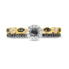 Thumbnail Image 3 of 0.23 CT. T.W. Enhanced Black and White Diamond Frame Art Deco Promise Ring in 10K Gold