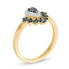 Thumbnail Image 3 of 0.37 CT. T.W. Enhanced Black and White Composite Diamond Pear-Shaped Frame Ring in 10K Gold