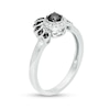 0.23 CT. T.W. Enhanced Black and White Diamond Frame Tiara Ring in 10K White Gold