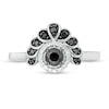 Thumbnail Image 3 of 0.23 CT. T.W. Enhanced Black and White Diamond Frame Tiara Ring in 10K White Gold