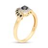 Thumbnail Image 3 of 0.23 CT. T.W. Enhanced Black and White Diamond Frame Tiara Ring in 10K Gold