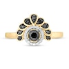 Thumbnail Image 4 of 0.23 CT. T.W. Enhanced Black and White Diamond Frame Tiara Ring in 10K Gold