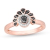 Thumbnail Image 0 of 0.23 CT. T.W. Enhanced Black and White Diamond Frame Tiara Ring in 10K Rose Gold