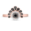 Thumbnail Image 3 of 0.23 CT. T.W. Enhanced Black and White Diamond Frame Tiara Ring in 10K Rose Gold