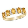 Thumbnail Image 0 of Oval Citrine and 0.16 CT. T.W. Diamond Five Stone Ring in 14K Gold