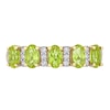 Thumbnail Image 3 of Oval Peridot and 0.16 CT. T.W. Diamond Five Stone Ring in 14K Gold