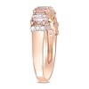 Thumbnail Image 2 of Oval Morganite and 0.16 CT. T.W. Diamond Five Stone Ring in 14K Rose Gold
