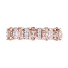 Thumbnail Image 3 of Oval Morganite and 0.16 CT. T.W. Diamond Five Stone Ring in 14K Rose Gold