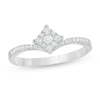 Thumbnail Image 0 of 0.20 CT. T.W. Composite Diamond Tilted Square Chevron Promise Ring in 10K White Gold