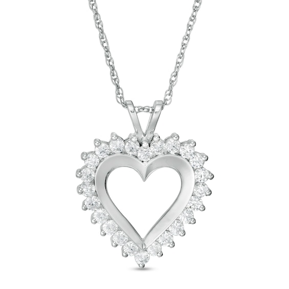 CT. T.W. Diamond Heart Pendant in 10K White Gold