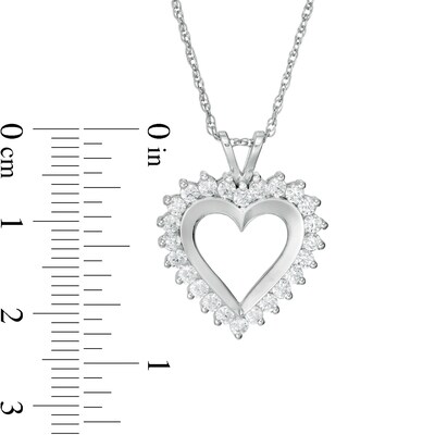 CT. T.W. Diamond Heart Pendant in 10K White Gold