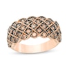 Thumbnail Image 0 of 1.00 CT. T.W. Enhanced Champagne Diamond Vintage-Style Quilt Ring in 10K Rose Gold