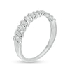 0.12 CT. T.W. Baguette and Round Diamond Stackable Spiral Anniversary Ring in 10K White Gold