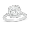 Vera Wang Love Collection 2.69 CT. T.W. Certified Cushion-Cut Diamond Frame Engagement Ring in 14K White Gold (I/SI2)