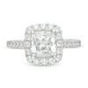 Vera Wang Love Collection 2.69 CT. T.W. Certified Cushion-Cut Diamond Frame Engagement Ring in 14K White Gold (I/SI2)